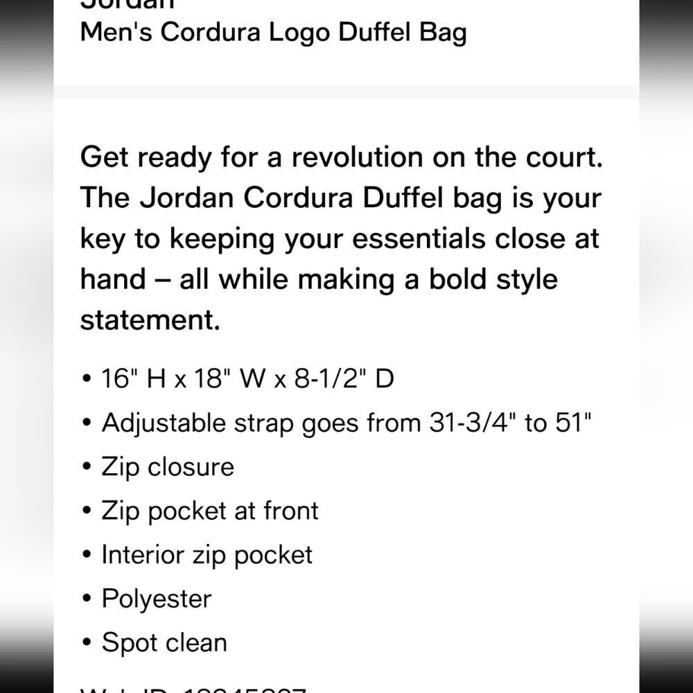 Jordan Air Jordan Cordura Duffel Bag- DK Smoke Grey - Picture 6 of 10